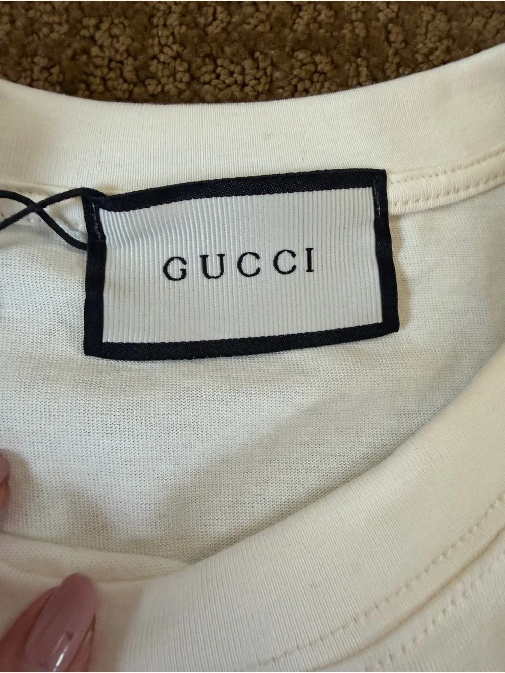 Gucci White Crewneck T-Shirt with Tiger Print Limited Edition